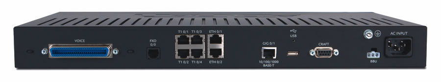 Adtran 924e 3rd generation business IP gateway back view - 24 FXS Ports