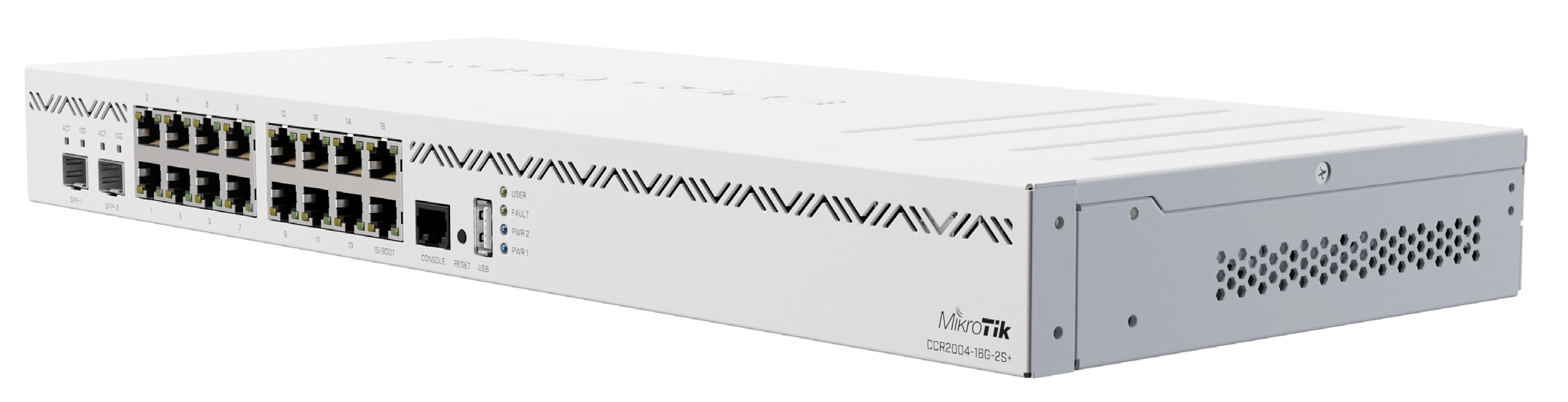MikroTik - CCR2004-16G-2S+ - Powerful Rackmount Gigabit Router w/16 Ports