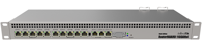 MikroTik - RB1100AHx4 - Dude Edition - Powerful Rackmount Gigabit Router w/13 Ports