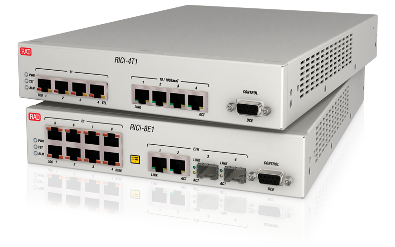 RICi-4E1, RICi-4T1, RICi-8E1, RICi-8T1 - Ethernet over Four or Eight E1 or T1 NTUs