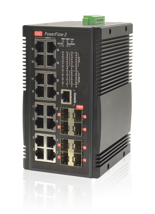 PowerFlow - Managed Ruggedized Ethernet Switch with Power over Ethernet