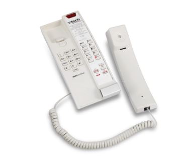 Vtech - A2211 - 80-H0A7-08-000 - 1-Line Contemporary Analog Petite Phone - Silver & Pearl