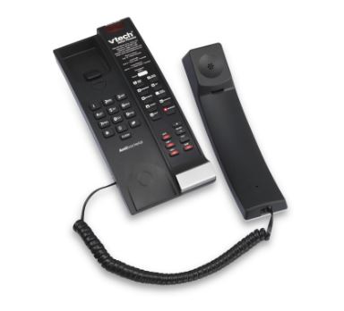 Vtech - A2221 - 80-H0BV-00-000 - 2-Line Contemporary Analog Petite Phone - Silver & Black