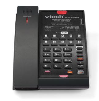 Vtech - CTM-A2411-BATT - 80-H0AY-13-000 - 1-Line Contemporary Analog Cordless Phone with Battery Backup - Black